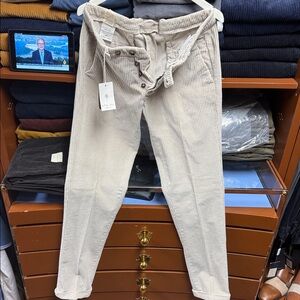 LBM made in Italy Men's Beige Corduroy Pants